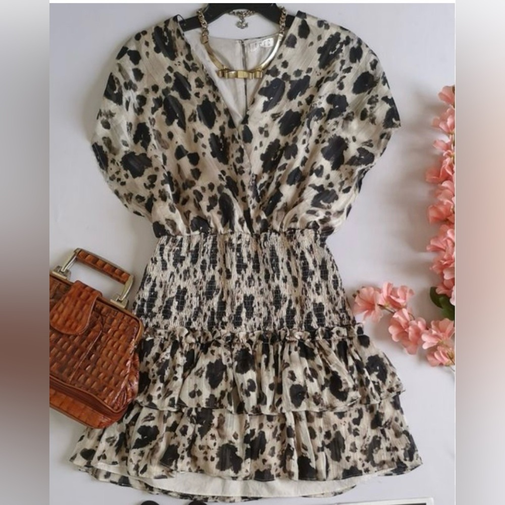 Pants Store Stylish Black and Cream Midi Dress NWT